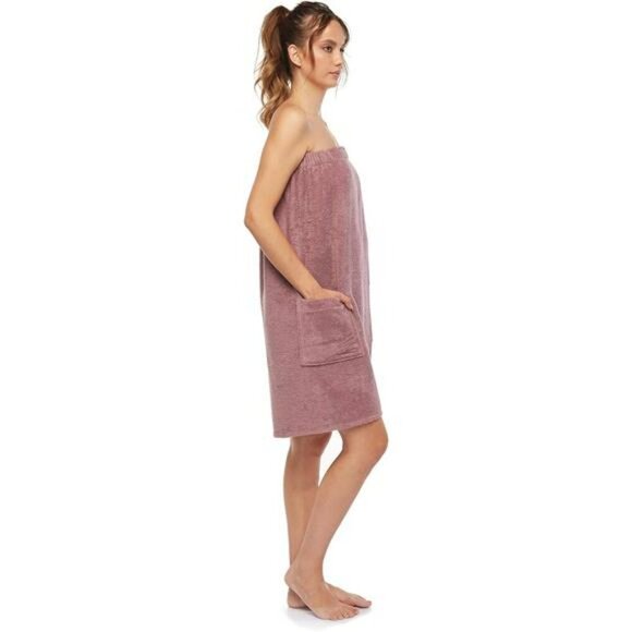 Organic Cotton Bath Wrap Towel Robe Turkish Terry Spa Cover Up Adjustable - Picture 1 of 6